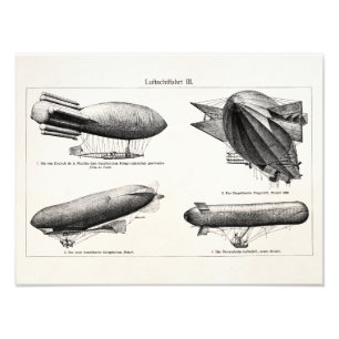 Foto Vintage Hydrogen Blimp Zeppelins Balloons Retro