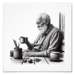 Foto Vintage Morning Coffee Moment Black & White