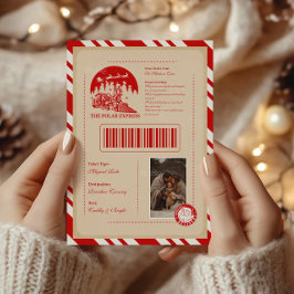Foto Vintage Polar Express Boleto de Navidad