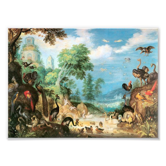 Foto Vintage Roelant Savery Landscape con Aves (Frente)