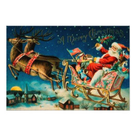 Foto Vintage Santa Claus Sleigh Navidades