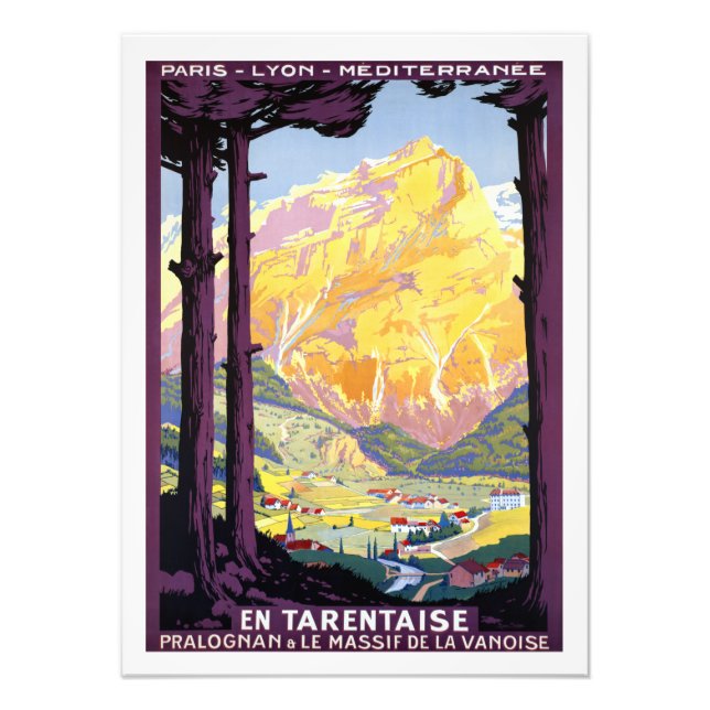 Foto Vintage Tarentaise Valley Francia Alpes Viajes Pos (Frente)