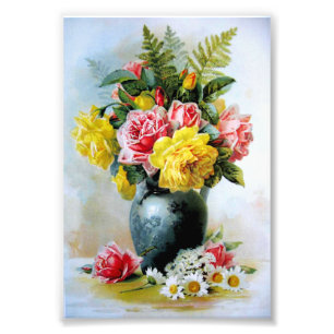 Foto Vintage Vase de Rosas