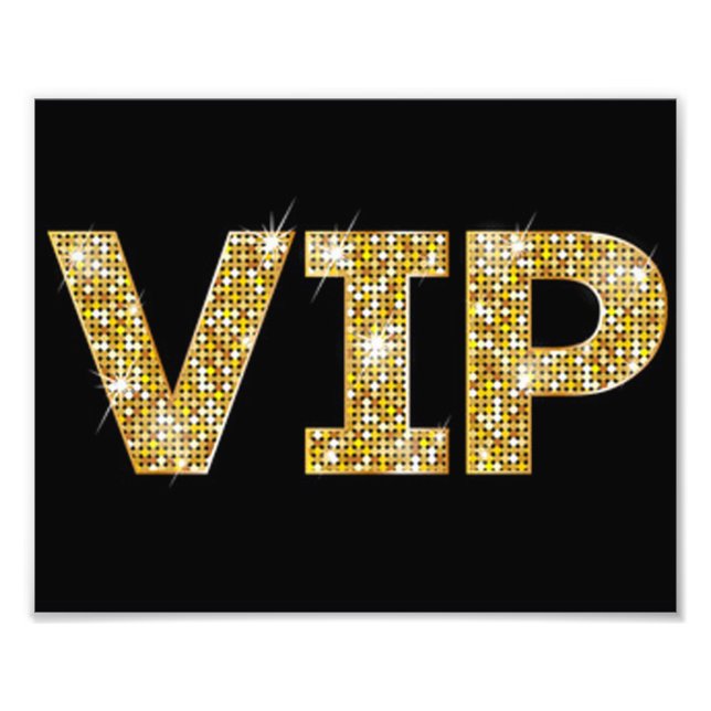 Foto VIP de Purpurina negro y dorado (Frente)