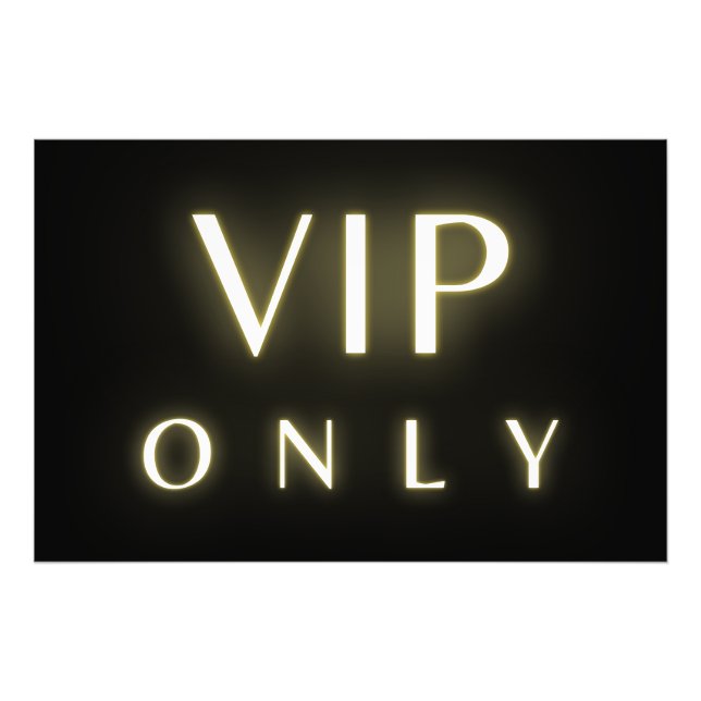 Foto Vip only neon glowing luxe text design (Frente)