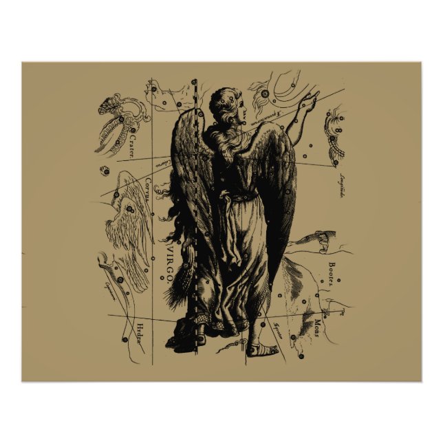 Foto Virgo Constellation Hevelius 1690 Ago 23 Septiembr (Frente)