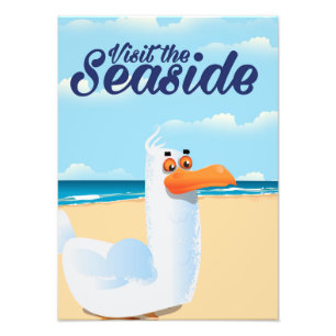 Foto Visita el afiche de viaje de la gaviota marina