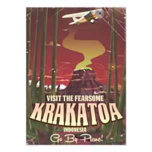 Foto Visita el aterrador cartel de viaje de Krakatoa