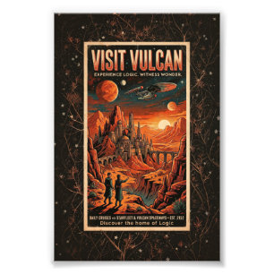 Foto Visita Vulcan - Póster de Viaje Galáctico Retro