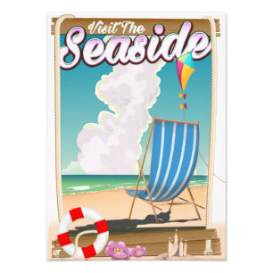 Foto Visite al poster de la tumbona junto al mar