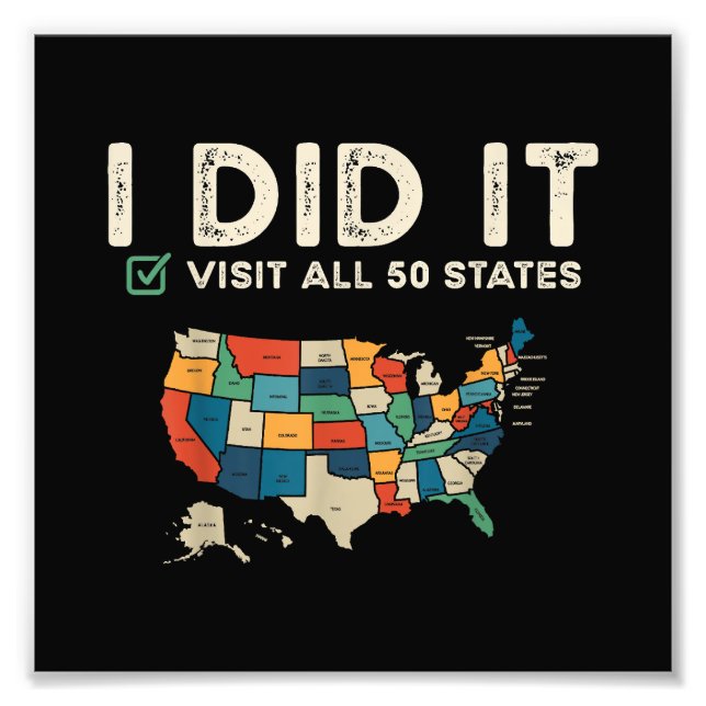 Foto Visitó los 50 estados de EE. UU. - Mapa de viaje d (Frente)