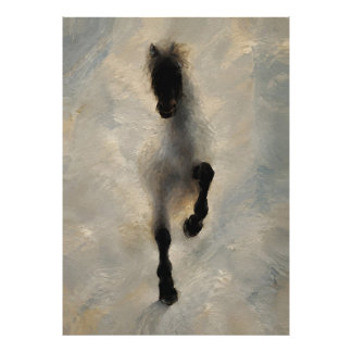 Foto Vista aérea de pintura al óleo de caballo negro en
