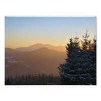 Vista al atardecer de las montañas Tatras
