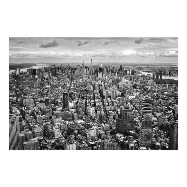 Foto Vista de Manhattan en blanco y negro (Frente)