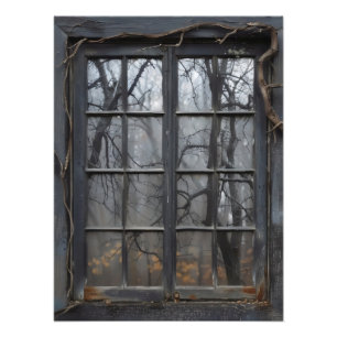 Foto Vista de ventana de paisaje gótico