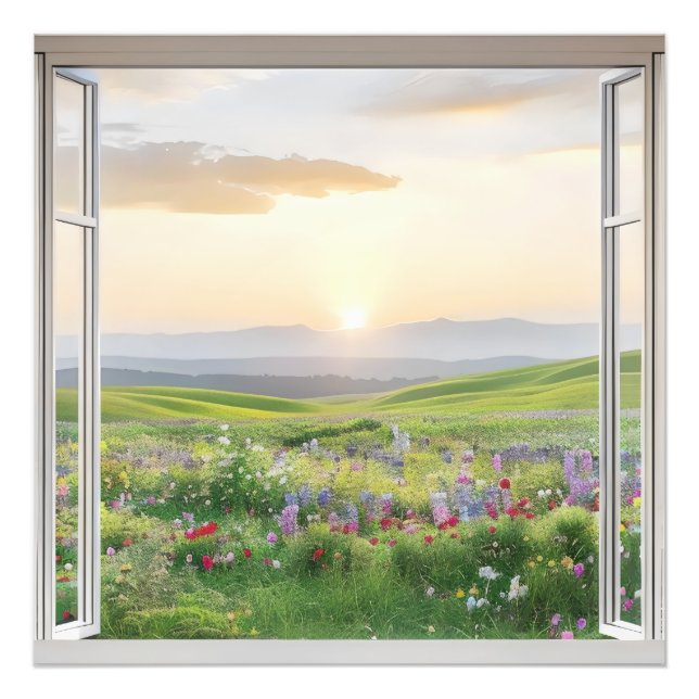 Foto Vista de ventana de Sunset sobre Meadow (Frente)