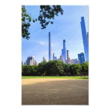 Vista del Central Park - horizonte de la ciudad de