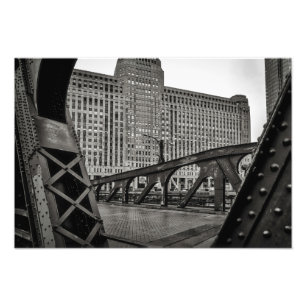 Foto Vista en blanco y negro de Chicago City
