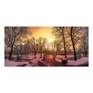 Foto Vista panorámica del parque de nieve durante la pu