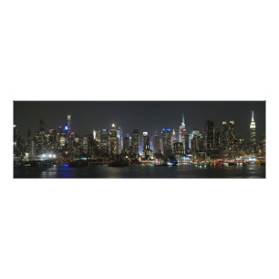 Foto Vista panorámica nocturna de Nueva York