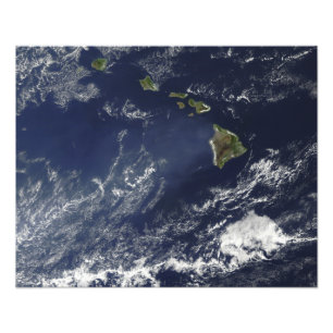 Foto Vista por satélite de la niebla volcánica