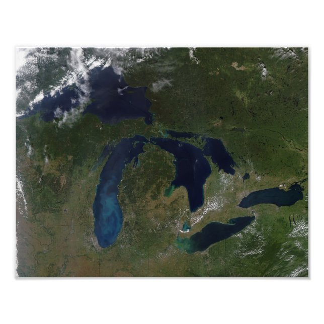 Foto Vista por satélite de los Grandes Lagos (Frente)
