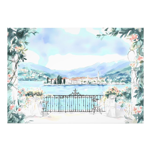 Foto Vista romántica del lago de Como (Frente)