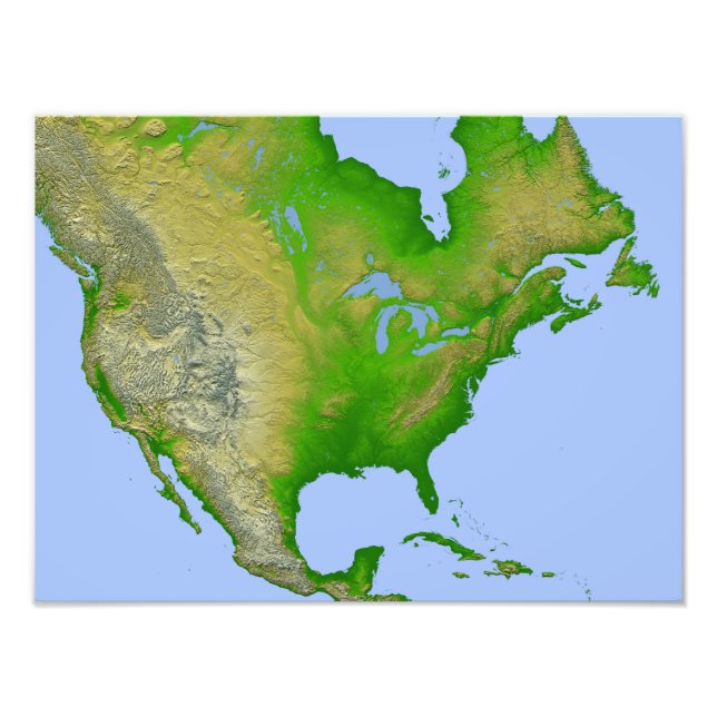 Foto Vista topográfica de América del Norte (Frente)