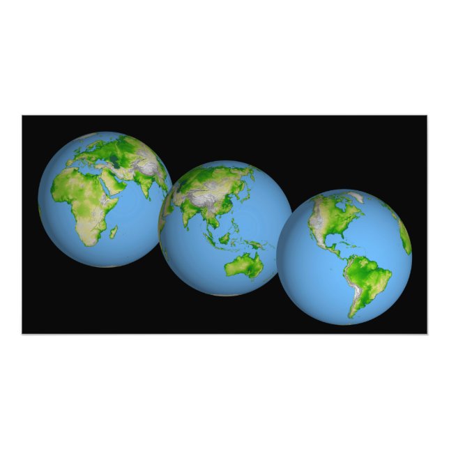 Foto Vistas topográficas del mundo (Frente)