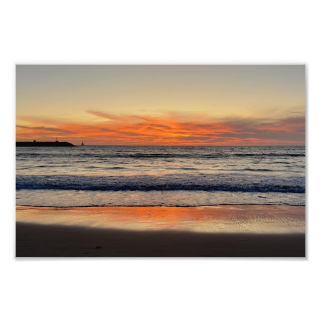 Foto Vivid Red Sunset - Venice Beach, California (Frente)