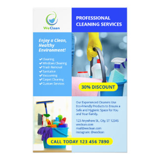 Foto Volante profesional de servicios de limpieza