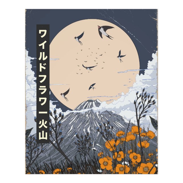 Foto Volcán de flores silvestres (Frente)