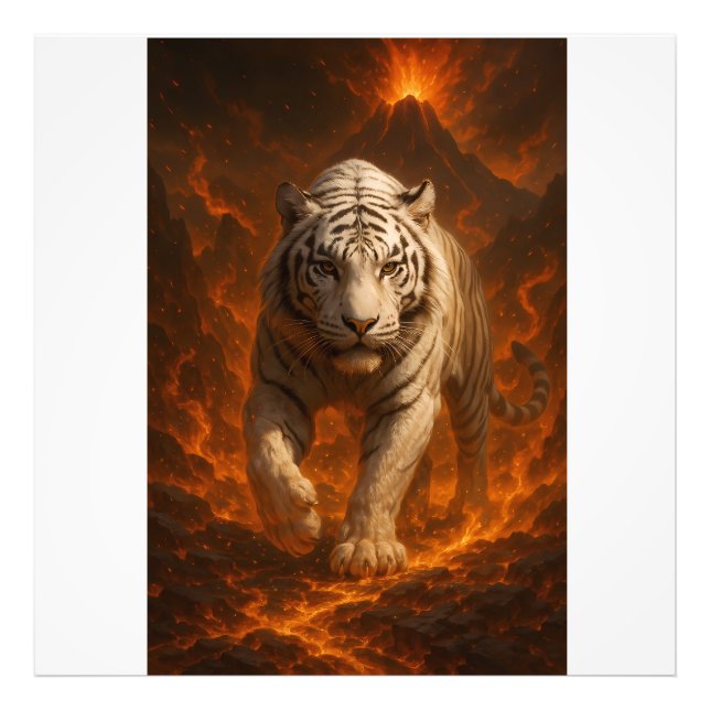 Foto  Volcanic White Tiger Premium Wall Art – Fine Art  (Frente)