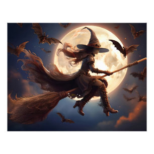 Foto Vuelo a la luz de la luna de la bruja Steampunk de