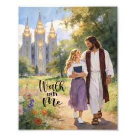 Foto 'Walk with Me' Christ and Girl Photo Print