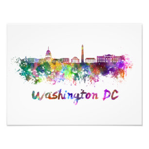 Foto Washington DC skyline in watercolor