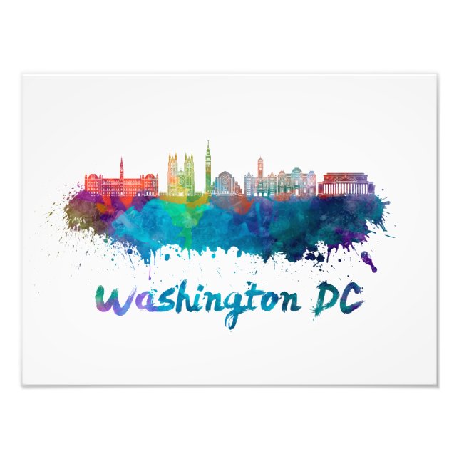 Foto Washington DC V2 skyline in watercolor (Frente)