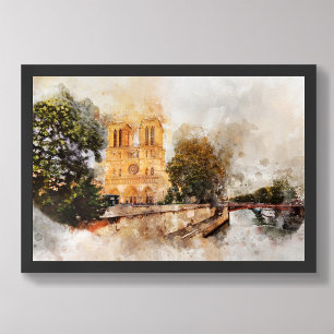 Foto Watercolor artístico de la Catedral de Notre-Dame