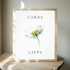 Foto Watercolor Daisy Floral Wedding Cards & Gifts Sign