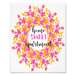 Foto Watercolor Floral Hogar Sweet Apartment Wall Art