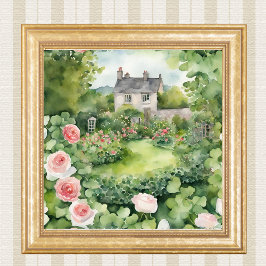 Foto Watercolor Irish House Country