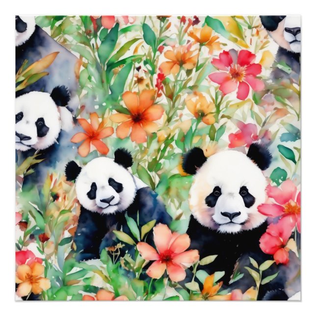 Foto Watercolor Panda Bear (Frente)