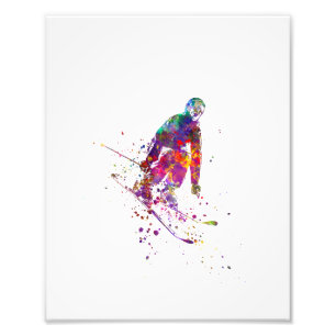 Foto watercolor skier