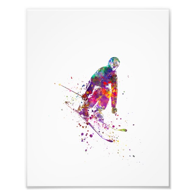 Foto watercolor skier (Frente)