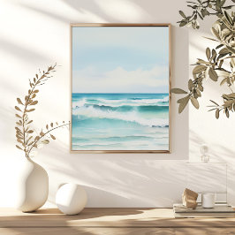Foto Watercolor Turquoise Ocean Wall Art