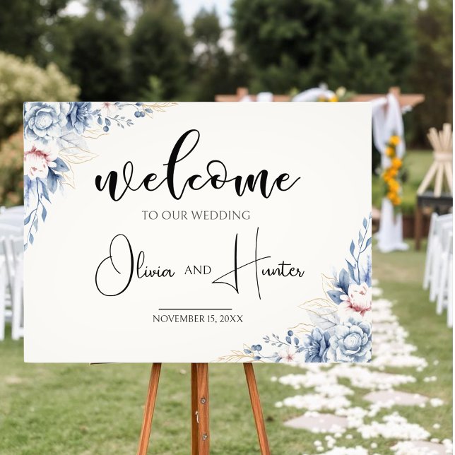 Foto Welcome sign template for wedding with blush pink  (Subido por el creador)