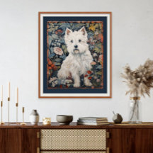 West Highland White Terrier Westie Tapestry Style
