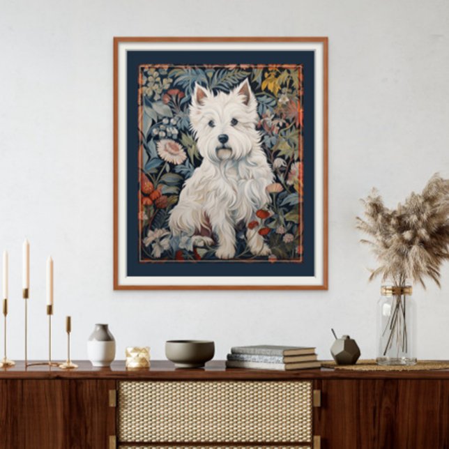 Foto West Highland White Terrier Westie Tapestry Style (Frame and mat not included.)