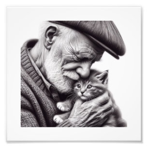 Foto Whisker Kiss: Anciano con arte en la pared de gati