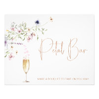 Wildflower Petals Bar Bridal Shower Rótulo